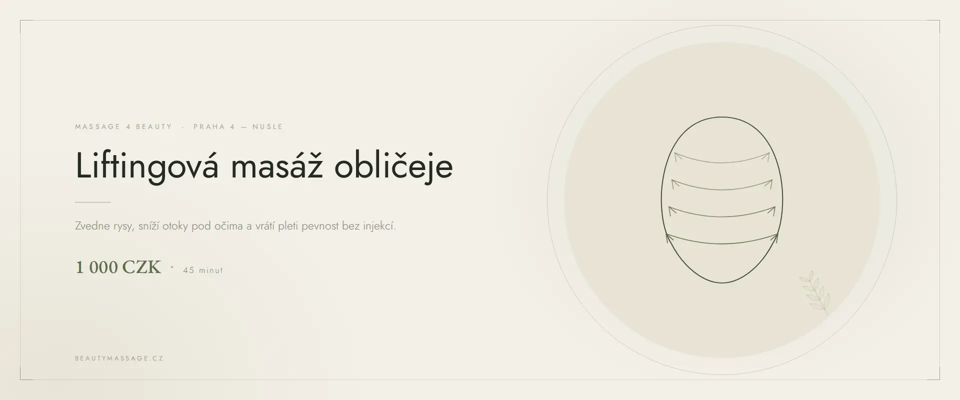 Liftingová masáž obličeje ve studiu Massage 4 Beauty v Praze 4